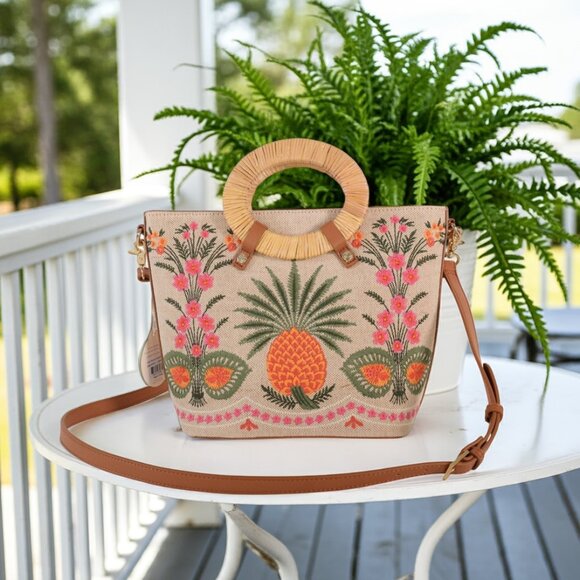 Spartina 449 Handbags - Spartina 449 Lauren Crossbody Coastal Tote - Alljoy Landing Pineapple - NWT